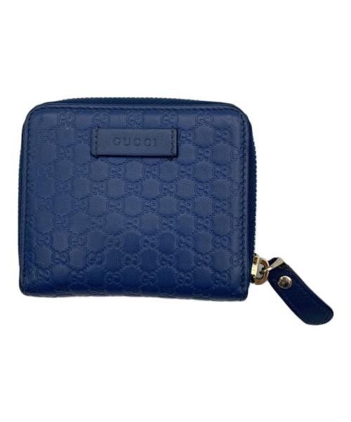 GUCCI（グッチ）GUCCI (グッチ) マイクログッチシマ コンパクトウォレット ブルーの古着・服飾アイテム