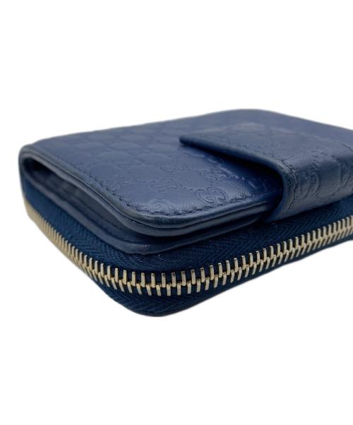 GUCCI（グッチ）GUCCI (グッチ) マイクログッチシマ コンパクトウォレット ブルーの古着・服飾アイテム