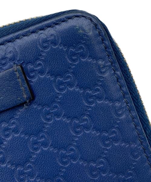 GUCCI（グッチ）GUCCI (グッチ) マイクログッチシマ コンパクトウォレット ブルーの古着・服飾アイテム