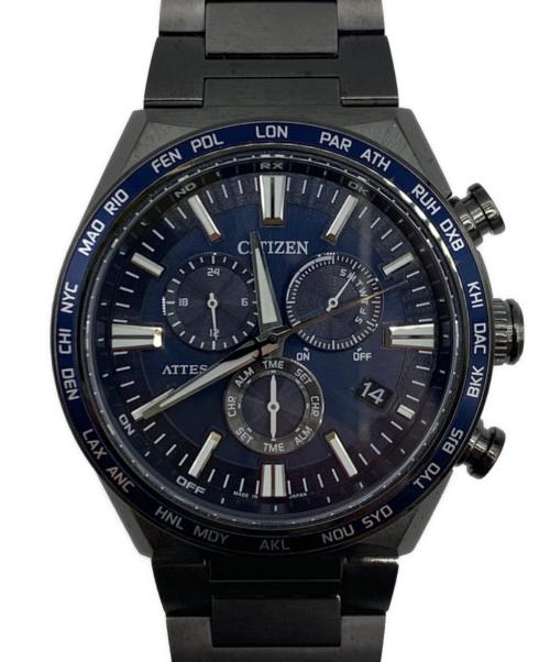 CITIZEN（シチズン）CITIZEN (シチズン) アテッサ ACT Line ブラックチタンシリーズ CB5967-66L ネイビーの古着・服飾アイテム