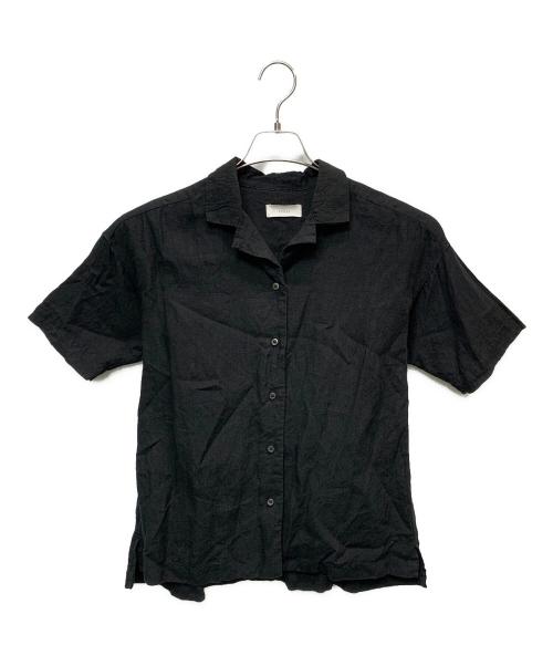 KAGURE（カグレ）KAGURE (カグレ) リネンオープンカラーシャツ ブラック サイズ:Freeの古着・服飾アイテム