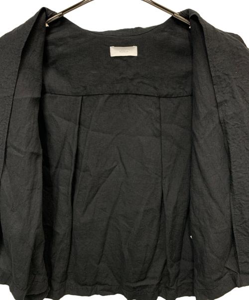 KAGURE（カグレ）KAGURE (カグレ) リネンオープンカラーシャツ ブラック サイズ:Freeの古着・服飾アイテム