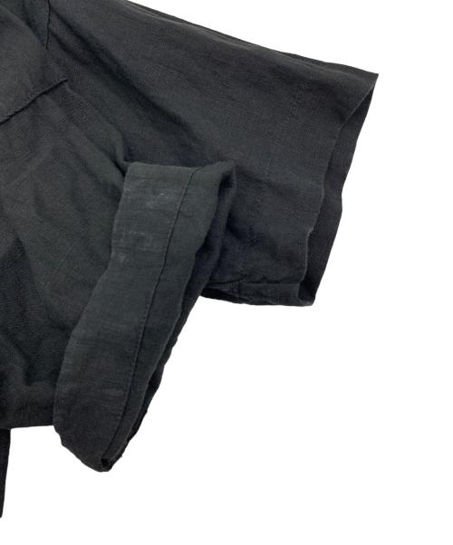 KAGURE（カグレ）KAGURE (カグレ) リネンオープンカラーシャツ ブラック サイズ:Freeの古着・服飾アイテム