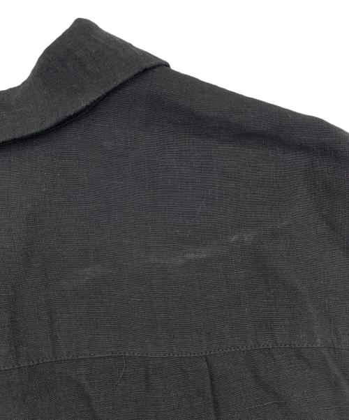 KAGURE（カグレ）KAGURE (カグレ) リネンオープンカラーシャツ ブラック サイズ:Freeの古着・服飾アイテム