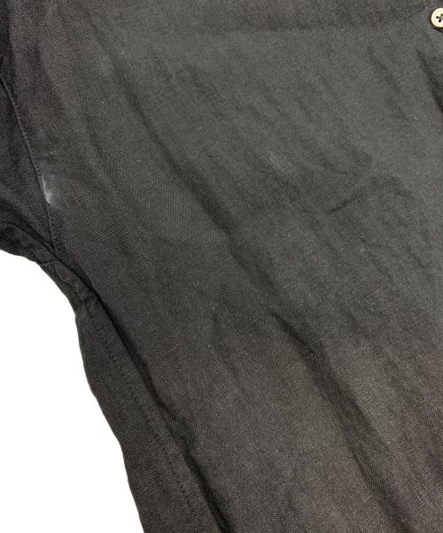 KAGURE（カグレ）KAGURE (カグレ) リネンオープンカラーシャツ ブラック サイズ:Freeの古着・服飾アイテム