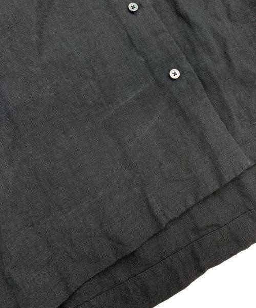 KAGURE（カグレ）KAGURE (カグレ) リネンオープンカラーシャツ ブラック サイズ:Freeの古着・服飾アイテム