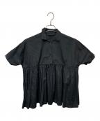 Lin Francais d'antanラン フランセ ダンタン）の古着「コットンギャザーブラウス」｜ブラック