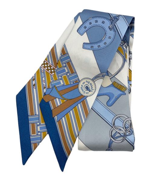 HERMES（エルメス）HERMES (エルメス) ツイリー 馬勒とチャーム スカイブルーの古着・服飾アイテム