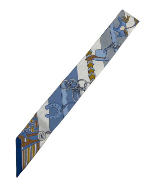 HERMES（エルメス）HERMES (エルメス) ツイリー 馬勒とチャーム スカイブルーの古着・服飾アイテム