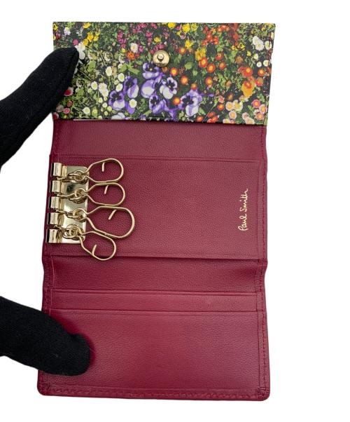 PAUL SMITH（ポールスミス）Paul Smith (ポールスミス) ガーデンフローラルトリム キーケース ボルドーの古着・服飾アイテム