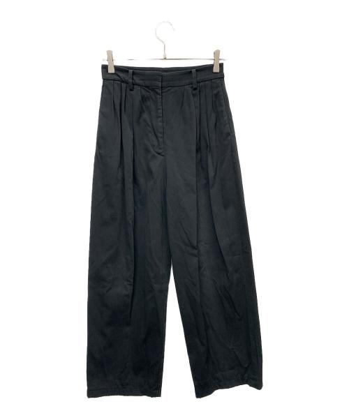 BACCA（バッカ）BACCA (バッカ) コットンピケタックワイドパンツ ブラック サイズ:36の古着・服飾アイテム