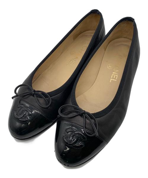 CHANEL（シャネル）CHANEL (シャネル) ココマーク切替パンプス ブラック サイズ:36Cの古着・服飾アイテム