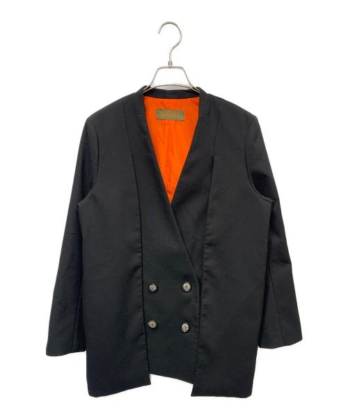 Risley（リズレー）Risley (リズレー) ノーカラージャケット ブラック×オレンジ サイズ:38の古着・服飾アイテム