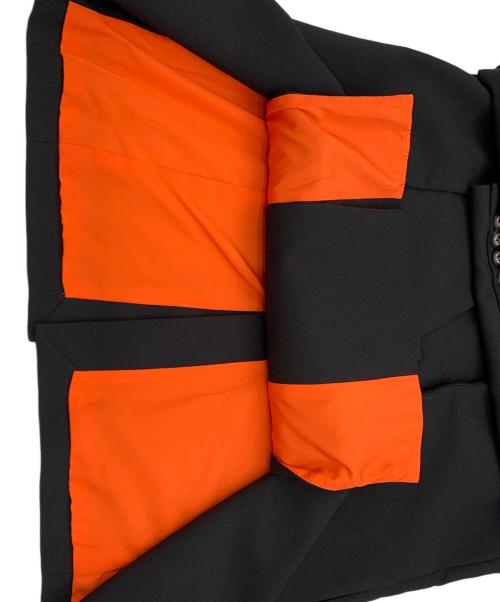 Risley（リズレー）Risley (リズレー) ノーカラージャケット ブラック×オレンジ サイズ:38の古着・服飾アイテム