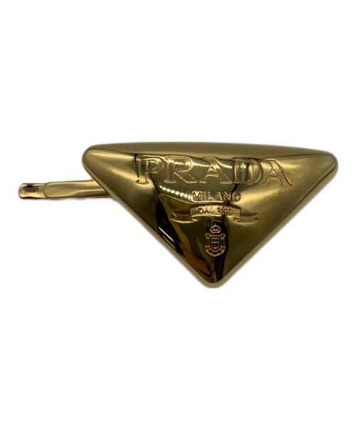 PRADA（プラダ）PRADA (プラダ) ヘアクリップ ゴールドの古着・服飾アイテム