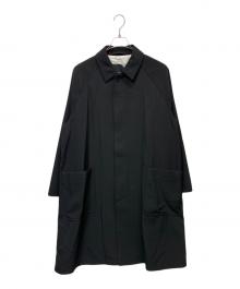 ATON（エイトン）の古着「バックサテンバルマカンコート」｜ブラック