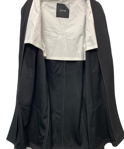 ATON（エイトン）ATON (エイトン) バックサテンバルマカンコート ブラック サイズ:6の古着・服飾アイテム