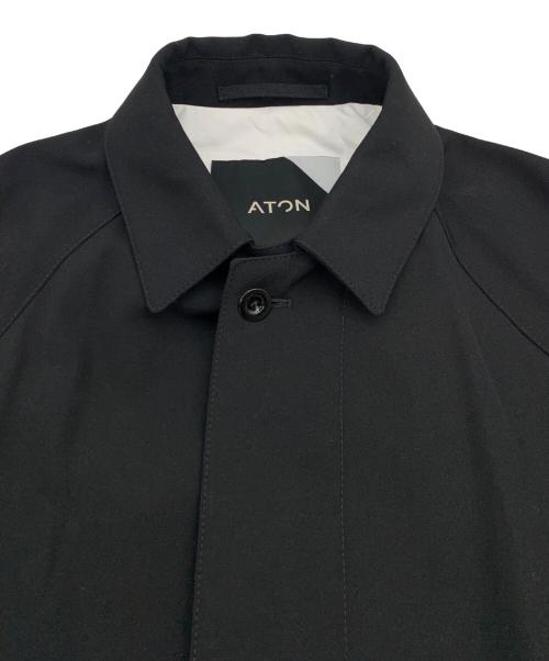 ATON（エイトン）ATON (エイトン) バックサテンバルマカンコート ブラック サイズ:6の古着・服飾アイテム