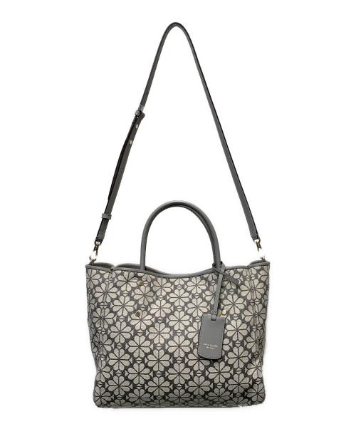 Kate Spade（ケイトスペード）Kate Spade (ケイトスペード) スペード フラワー ジャカード ラージ エブリシング トート グレーの古着・服飾アイテム