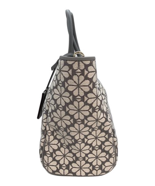 Kate Spade（ケイトスペード）Kate Spade (ケイトスペード) スペード フラワー ジャカード ラージ エブリシング トート グレーの古着・服飾アイテム