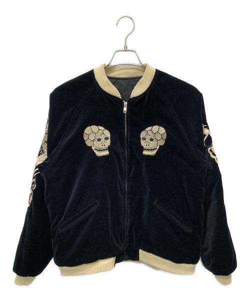 馬師努（馬師努）馬師努 (馬師努) リバーシブルスカジャン ブラック サイズ:Sの古着・服飾アイテム