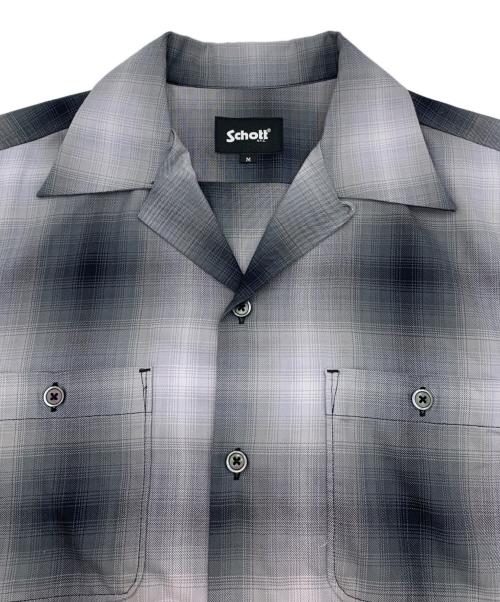 Schott（ショット）Schott (ショット) オンブレチェックシャツ グレー サイズ:Mの古着・服飾アイテム