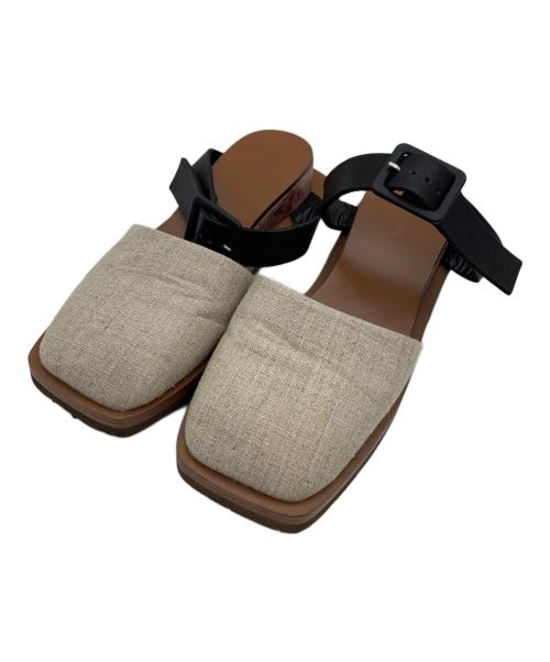 Pippichic（ピッピシック）Pippichic (ピッピシック) ウッドソールベルトサンダル ブラウン サイズ:記載なしの古着・服飾アイテム