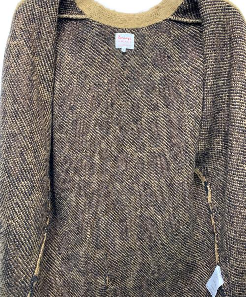PENNEYS（ペニーズ）PENNEYS (ペニーズ) 厚手カーディガン ブラウン×ブラック サイズ:Mの古着・服飾アイテム