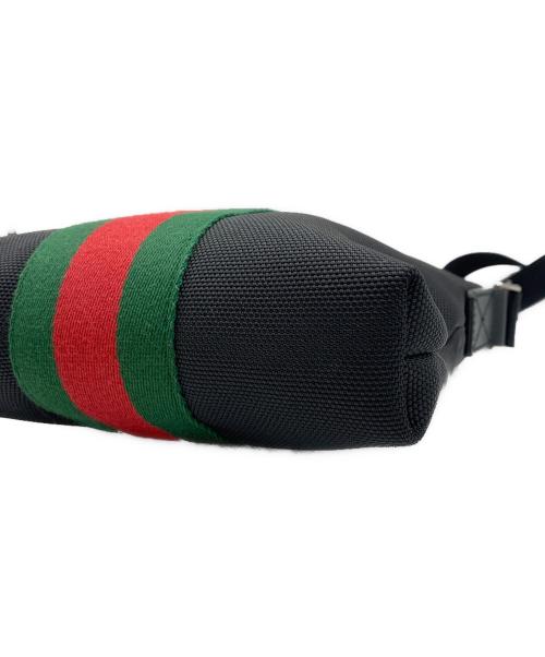 GUCCI（グッチ）GUCCI (グッチ) キャンバスショルダーバッグ ブラックの古着・服飾アイテム