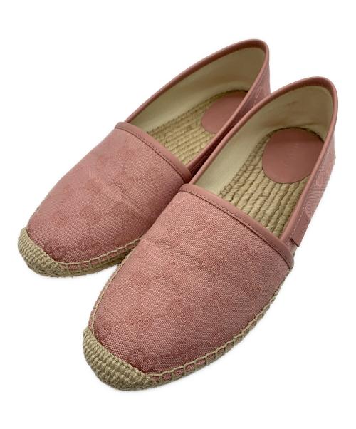GUCCI（グッチ）GUCCI (グッチ) GGキャンバス エスパドリーユ ピンク サイズ:38 1/2の古着・服飾アイテム