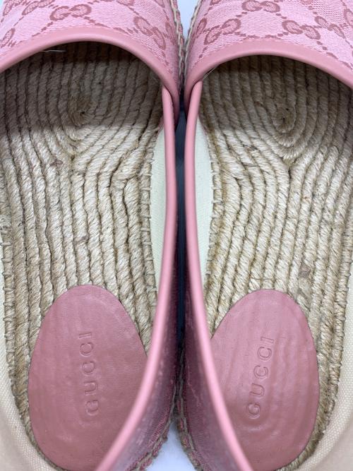GUCCI（グッチ）GUCCI (グッチ) GGキャンバス エスパドリーユ ピンク サイズ:38 1/2の古着・服飾アイテム