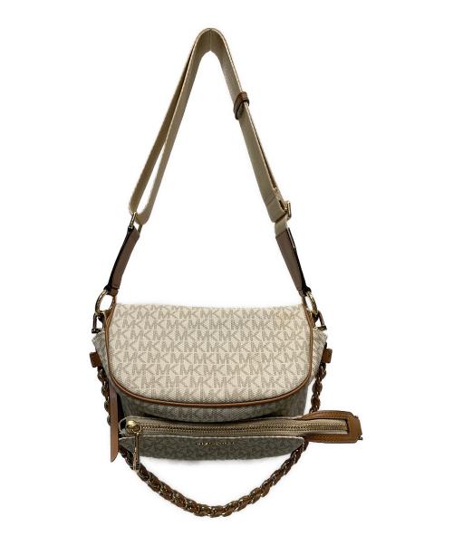 MICHAEL KORS（マイケル・コース）MICHAEL KORS (マイケルコース) ショルダーバッグ アイボリー×ブラウンの古着・服飾アイテム