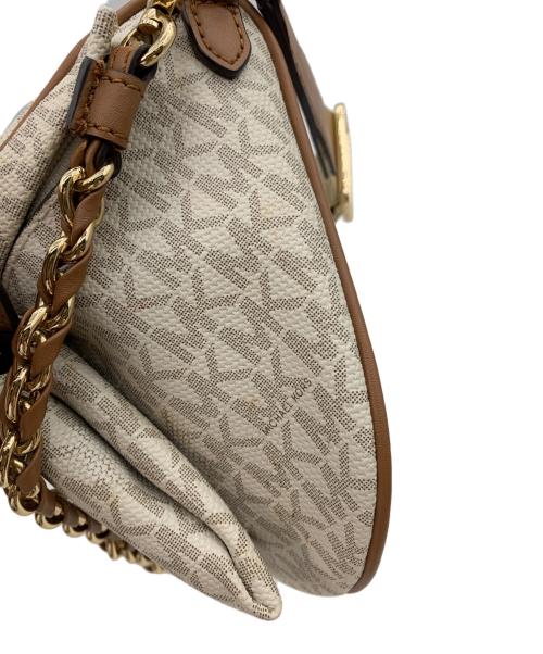 MICHAEL KORS（マイケル・コース）MICHAEL KORS (マイケルコース) ショルダーバッグ アイボリー×ブラウンの古着・服飾アイテム