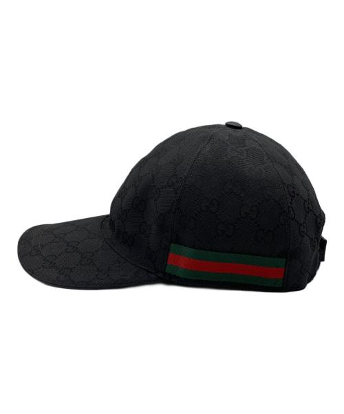 GUCCI（グッチ）GUCCI (グッチ) キャップ ブラック サイズ:M 58cmの古着・服飾アイテム