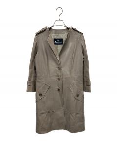 中古・古着通販】Aquascutum (アクアスキュータム) ラムレザーコート