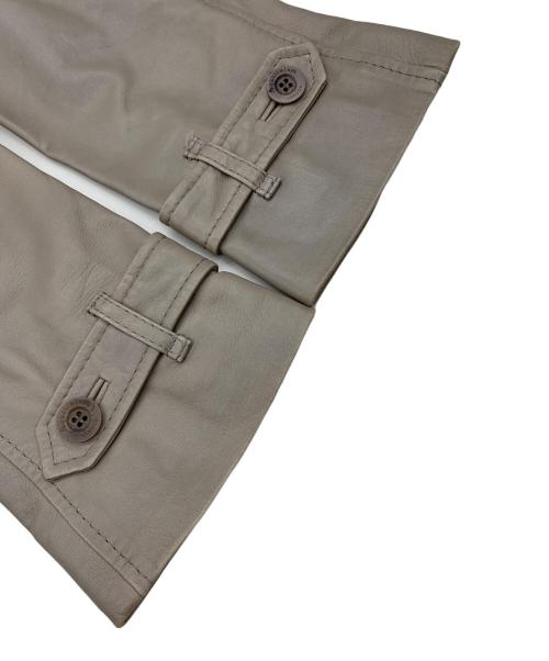 Aquascutum（アクアスキュータム）Aquascutum (アクアスキュータム) レザーコート グレージュ サイズ:表記無しの古着・服飾アイテム