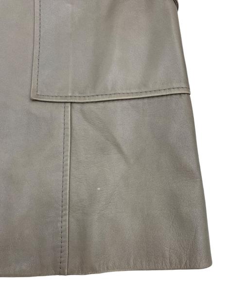 Aquascutum（アクアスキュータム）Aquascutum (アクアスキュータム) レザーコート グレージュ サイズ:表記無しの古着・服飾アイテム
