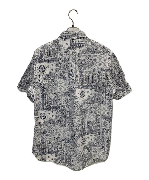 J.PRESS（ジェイプレス）J.PRESS (ジェイプレス) reyn spooner (レイン スプナー) 半袖シャツ ホワイト×ネイビー サイズ:XLの古着・服飾アイテム