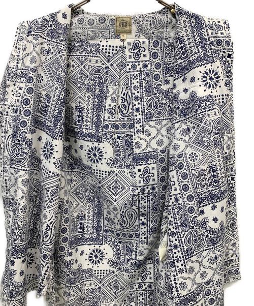 J.PRESS（ジェイプレス）J.PRESS (ジェイプレス) reyn spooner (レイン スプナー) 半袖シャツ ホワイト×ネイビー サイズ:XLの古着・服飾アイテム