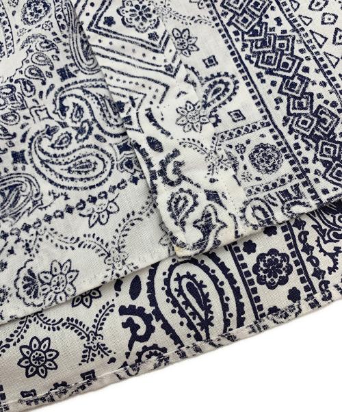 J.PRESS（ジェイプレス）J.PRESS (ジェイプレス) reyn spooner (レイン スプナー) 半袖シャツ ホワイト×ネイビー サイズ:XLの古着・服飾アイテム