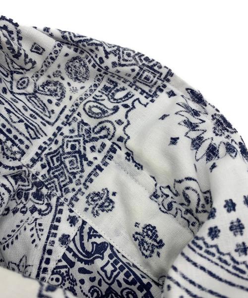 J.PRESS（ジェイプレス）J.PRESS (ジェイプレス) reyn spooner (レイン スプナー) 半袖シャツ ホワイト×ネイビー サイズ:XLの古着・服飾アイテム