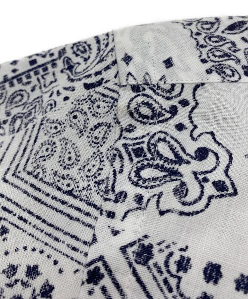 J.PRESS（ジェイプレス）J.PRESS (ジェイプレス) reyn spooner (レイン スプナー) 半袖シャツ ホワイト×ネイビー サイズ:XLの古着・服飾アイテム