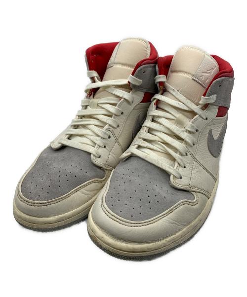 NIKE（ナイキ）NIKE (ナイキ) AIR JORDAN 1 MID PREMIUM ホワイト×グレー×レッド サイズ:28.5の古着・服飾アイテム