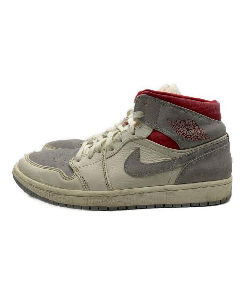 NIKE（ナイキ）NIKE (ナイキ) AIR JORDAN 1 MID PREMIUM ホワイト×グレー×レッド サイズ:28.5の古着・服飾アイテム