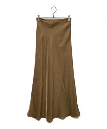 anuans（アニュアンス）の古着「シャイニーサテンナロースカート」｜ベージュ