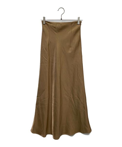 anuans（アニュアンス）anuans (アニュアンス) シャイニーサテンナロースカート ベージュ サイズ:Mの古着・服飾アイテム