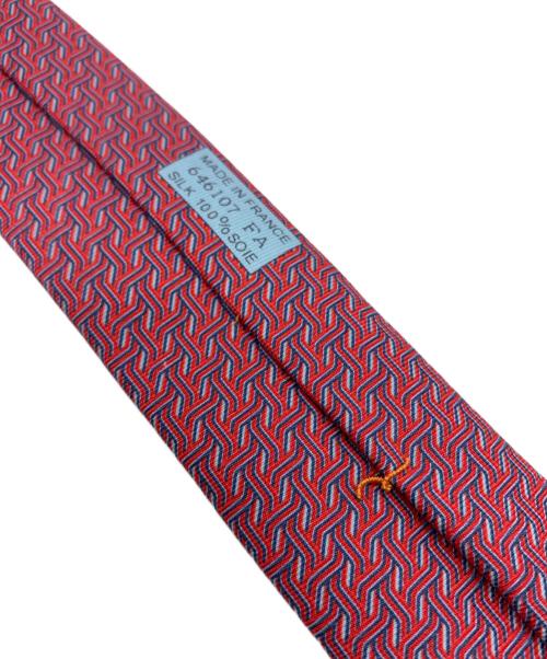 HERMES（エルメス）HERMES (エルメス) シルクツイルタイ レッド サイズ:表記無しの古着・服飾アイテム