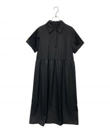 STEVEN ALAN（スティーブンアラン）の古着「SATIN HALF SLEEVE DRESS」｜ブラック
