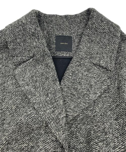 Spick and Span（スピック＆スパン）Spick and Span (スピックアンドスパン) Wスライバーヘリンボーンミドルコート グレー サイズ:38の古着・服飾アイテム