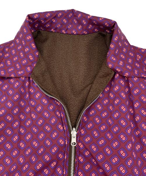 BEAMS（ビームス）BEAMS (ビームス) リバーシブルブルゾン ブラウン×パープル サイズ:Mの古着・服飾アイテム